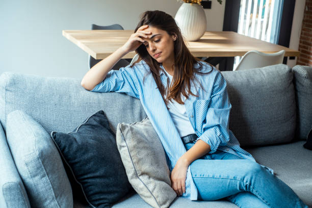 istock Sad, unhappy. Alone thoughtful young woman, girl expression face thinking about problem, difficulty, feeling failure and exhausted, suffering from loneliness, grief sorrow and bad relationship break 2124355441