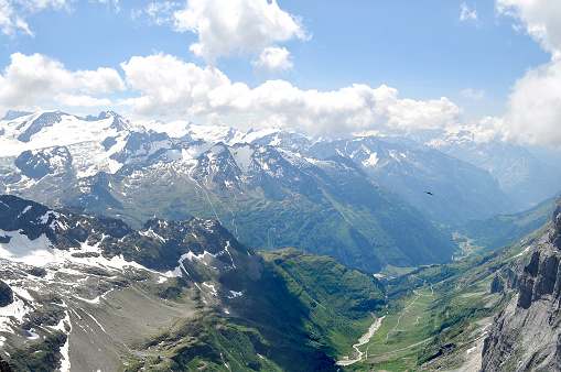 Photo taken from the peak at Obwalden, with height around 3300 meters above sea level, seeing all breathtaking central Swiss Alps and highlands.