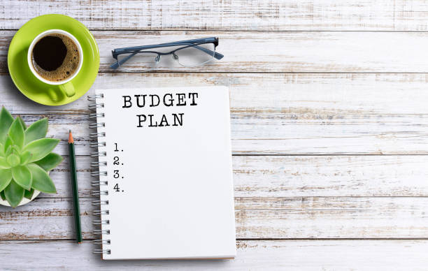 istock Business quotes, BUDGET PLAN on notebook or paper in office desk, office workplace 2124413118