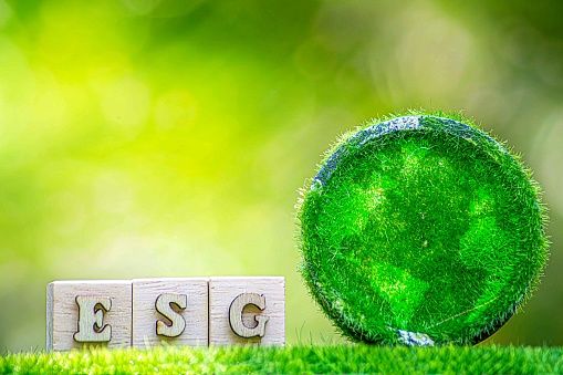ESG concept of environmental, social and governance.words ESG on a woodblock It is an idea for sustainable organizational development. account the environment, society and corporate governance