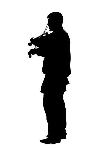 Vector illustration of Man whit violin