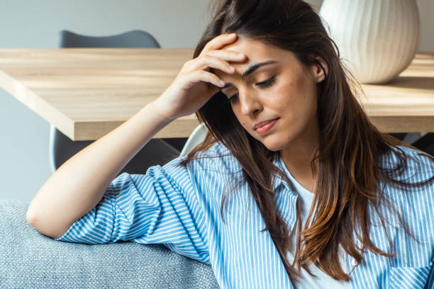 istock Sad, unhappy. Alone thoughtful young woman, girl expression face thinking about problem, difficulty, feeling failure and exhausted, suffering from loneliness, grief sorrow and bad relationship break 2124507266