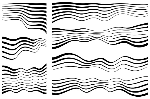 Set of abstract wavy lines for design, Vector design elements.