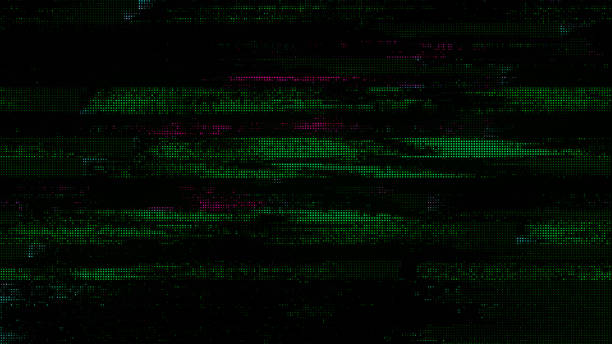 istock Glitch noise static television VFX pack. Visual video effects stripes background, CRT tv screen no signal glitch effect 2124574687