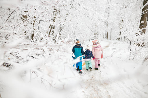 istock Beautiful children enjoying winter day 2124597473