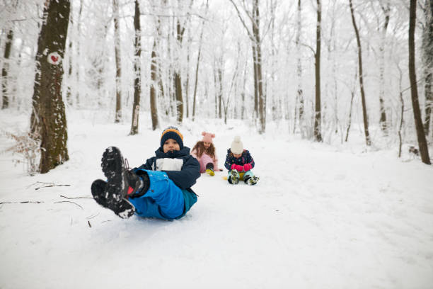 istock Beautiful children enjoying winter day 2124598491