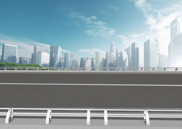 urban sky city with highway