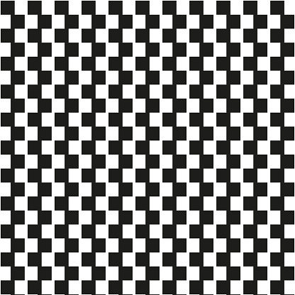 Geometric Optical Illusion. Black and white checkerboard pattern. Vector illustration. EPS 10. Stock image.