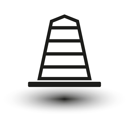 Minimalist Traffic Cone Icon. Safety construction symbol, vector simplicity. Vector illustration. EPS 10. Stock image.