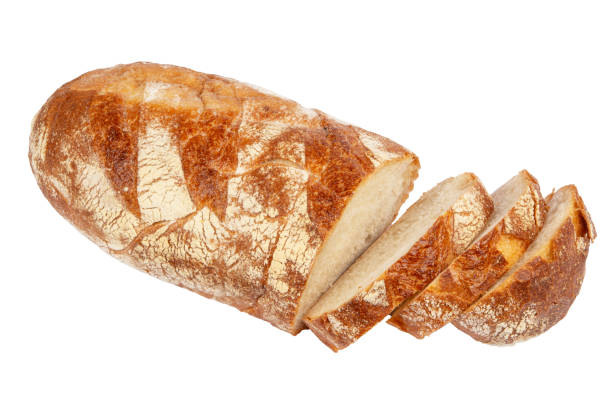 istock Fresh baked bread isolated on white background 2124710972