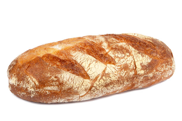 istock Freshly baked loaf isolated on white background. Fresh pastries. 2124714080