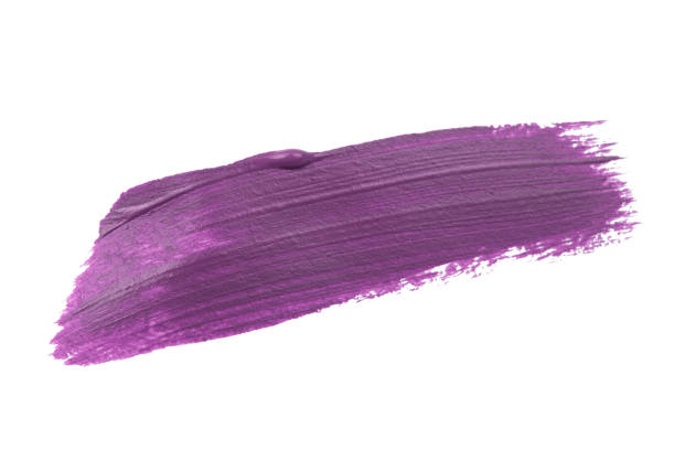 istock Textured purple violet brush strokes isolated on white background 2124735149