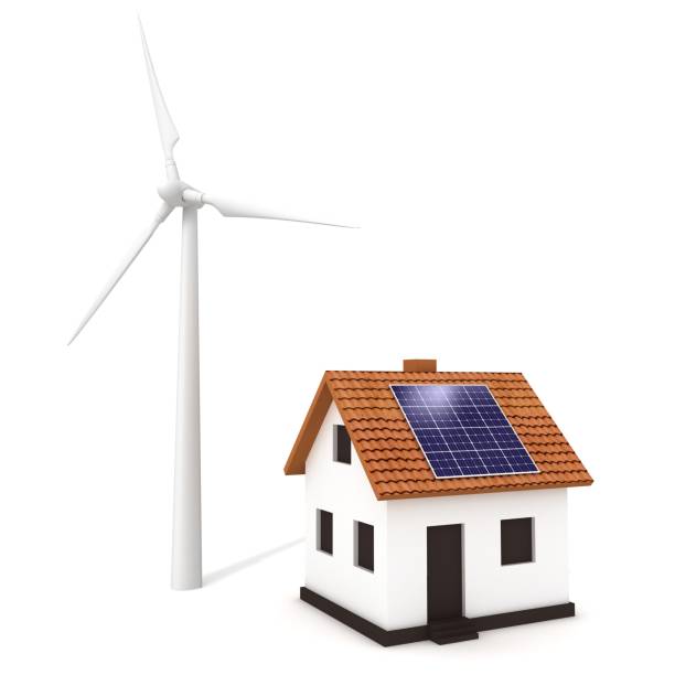 istock Wind turbine solar panel house renewable energy net zero emissions 2124736184