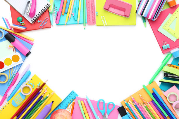 istock Different school supplies isolated on white background 2124758089