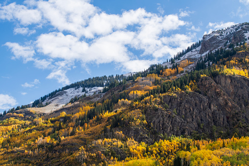 Scenery at Red Mountain Pass in Autumn, Colorado, USA