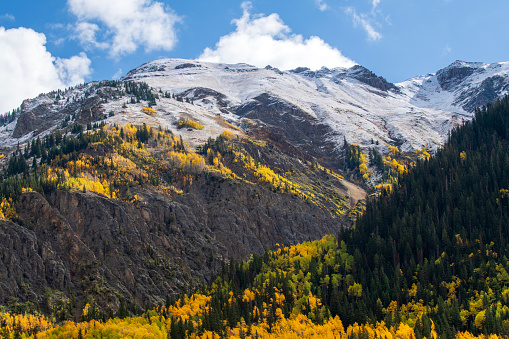 Scenery at Red Mountain Pass in Autumn, Colorado, USA