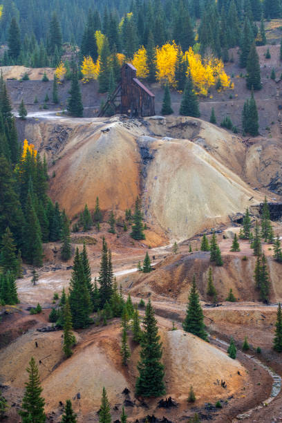 Scenery of Red Mountain Pass in Autumn, Colorado, USA