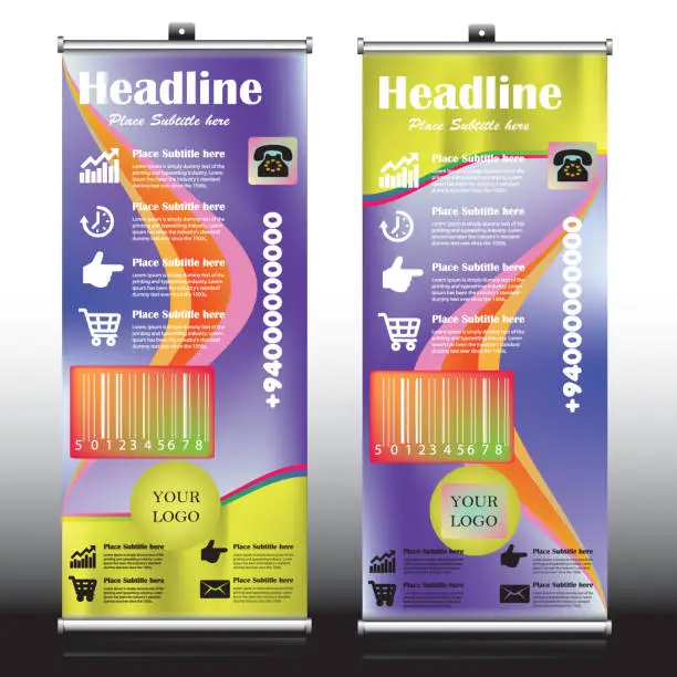 Vector illustration of Editable rollup banner