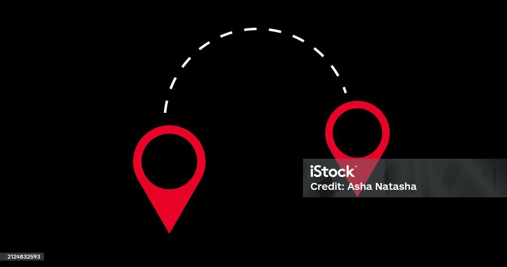 Location Indicator On A Black Background A Map Pointer Appears Sight ...