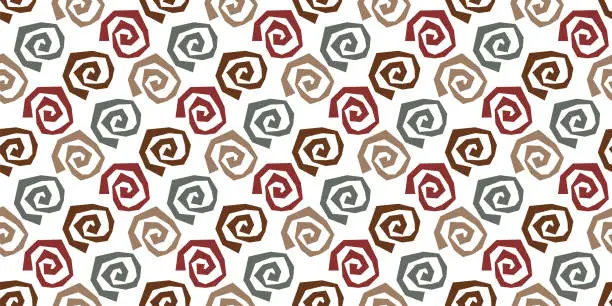 Vector illustration of Abstract hand drawn swirl seamless pattern