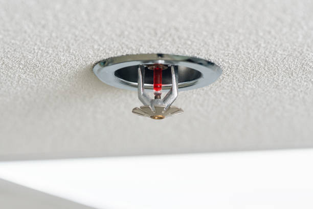 istock Fire fighting equipment, sprinkler on white ceiling 2124920097