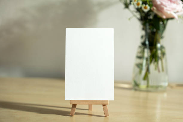 istock Mockup white blank space card, for greeting, table number, wedding invitation template 2124933805