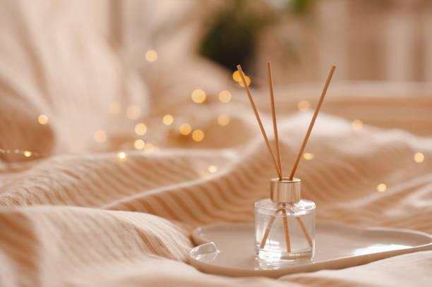 istock Cozy home atmosphere with liquid fragrance in bed 2124940156