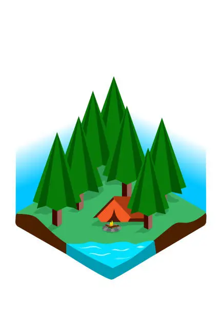 Vector illustration of Camping