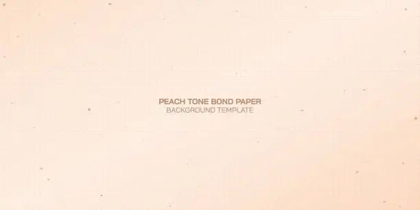 Vector illustration of Wood free uncoated paper rought texture pattern peach tone background vector illustration. Blank used bond paper peach background.