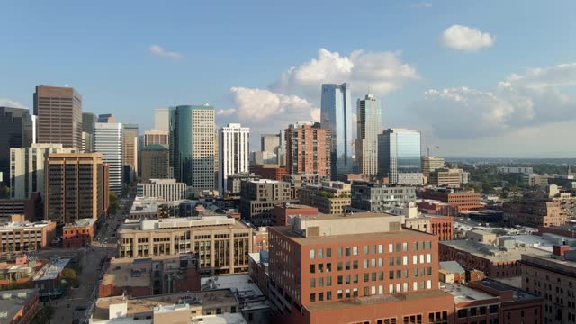 Aerial view of the large metropolitan city of Denver, Colorado.