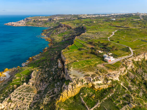 istock Big famous cave on Gozo, Maltese island. Tal-Mixta cave. Drone top view 2125056441