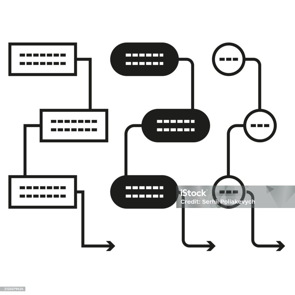 Next Steps Flowchart Example Pictogram Flowchart Diagram With Multiple Steps Organizational Workflow ...
