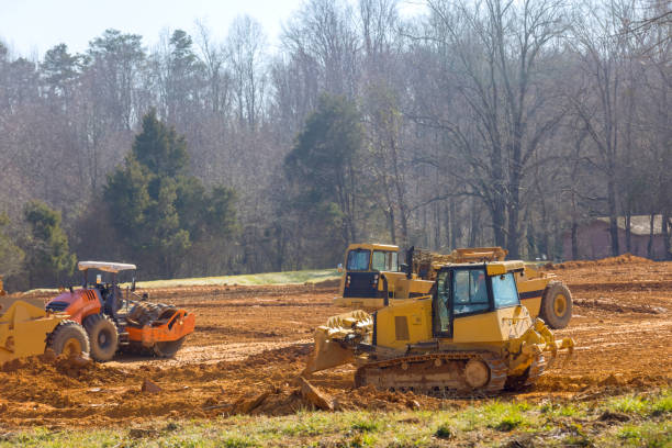 istock Construction site is being prepared for a installation of infrastructure property with heavy equipment 2125119266