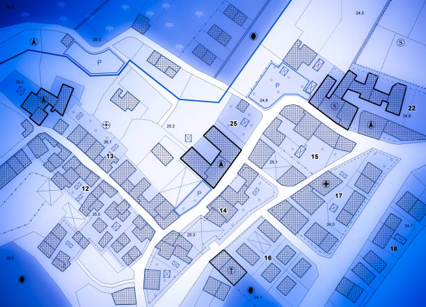 3D rendering city map illustration of a city map created using 3D modeling. Top view of Urban map with main road and sub road detailed representation of a city