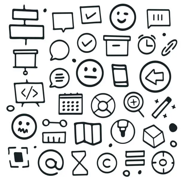 Vector illustration of Seamless Doodle Repeating Pattern for Feedback & Comments