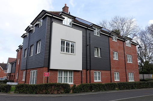 Little Chalfont, Buckinghamshire, England, UK - March 30th 2024: A modern apartment building in Brayfield Close, off Brayfield Lane, Little Chalfont