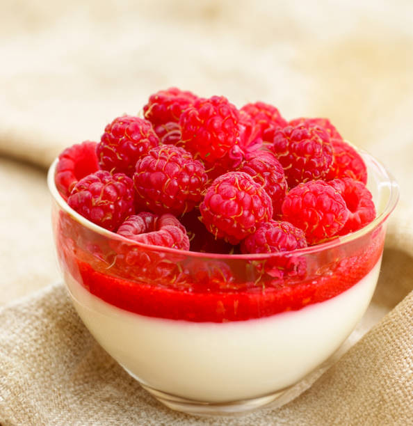 istock creamy panna cotta dessert with fresh berries 2125195829