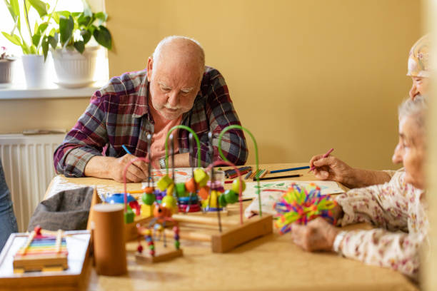 istock Colorful Therapy Session for Elderly Residents 2125224306
