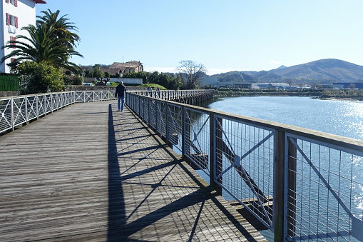 Walk on the border between Spain and France, in Hendaye