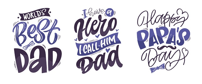 Happy Fathers day - Best Dad ever. Lettering about dad for tee, t-shirt design, invitation, web, mug print. Typography, great design for any purposes. Modern calligraphy template. Celebration quote.