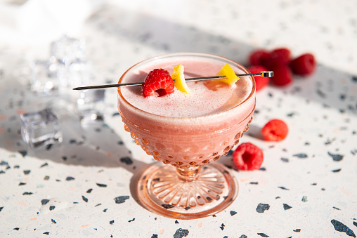 Cocktail Caviar Raspberry Hardlit Image Of A Raspberry Cocktail With Fresh Raspberries Stock ...