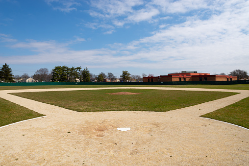 Rockford, Illinois - United States - March 28th, 2024: Infield of the Beyer Peaches Stadium, home of the famous Rockford Peaches, in Rockford, Illinois, USA.