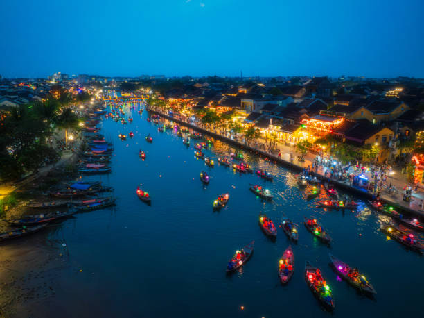 istock Lantern boats in Hoi An ancient town at night 2125280238