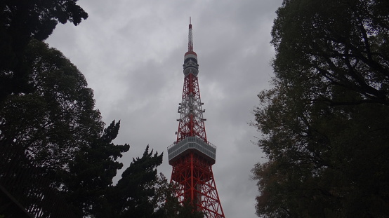 Tokyo Tower on a gloomy day