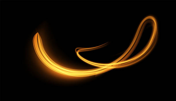 istock Illustration of golden light streaming across a black canvas. 2125316130