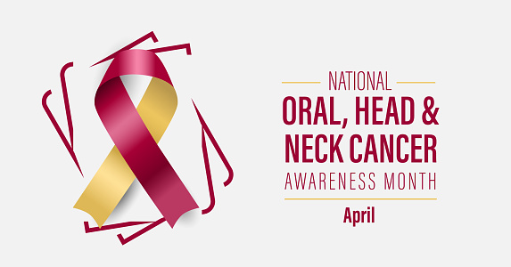 Oral, head and neck cancer awareness month. Observed each year in April. Greeting card, Banner poster, flyer and background design