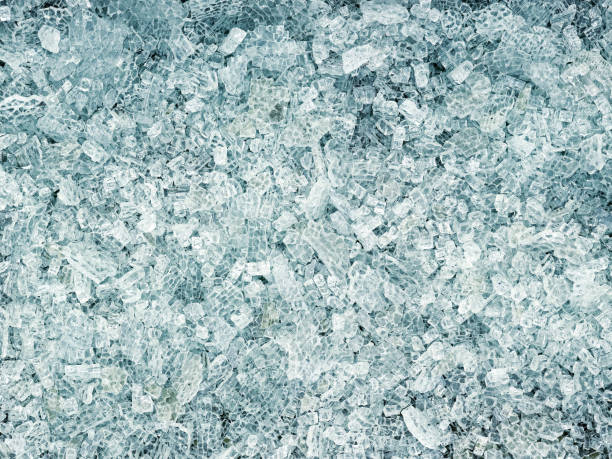 Heap pile of broken glass as a texture
