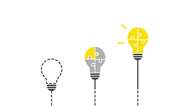 Light bulb made of puzzle as new idea, solution or innovation concept