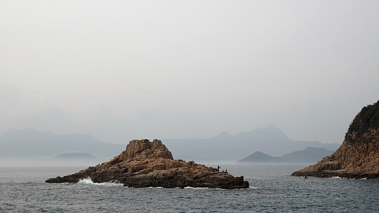 Scenic view of Sai Kung inner sea, volcanic region of Hon Kong.
