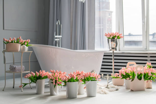 contemporary home interior design Sink Vanity  dreeing area with big mirror home decorating ideas